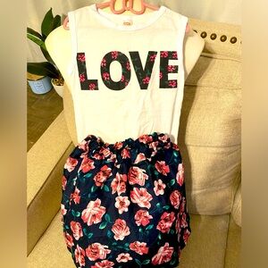 Girls floral skirt set